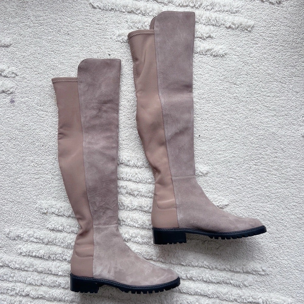 Stuart Weitzman City 5050 OTK Over  The Knee Boots Tan Brown Suede US 5.5 - Picture 2 of 12